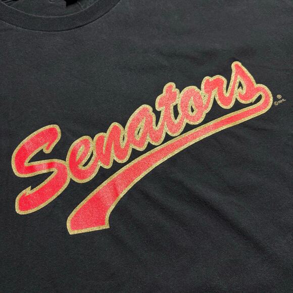 Vintage Y2K CCM NHL Senators long sleeve men’s Sz 2XL black - Picture 2 of 6